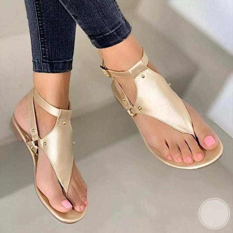 Sandales de plage à fond plat et bride à boucle pour fille