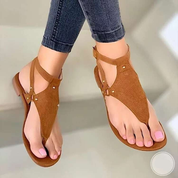 Sandales de plage à fond plat et bride à boucle pour fille