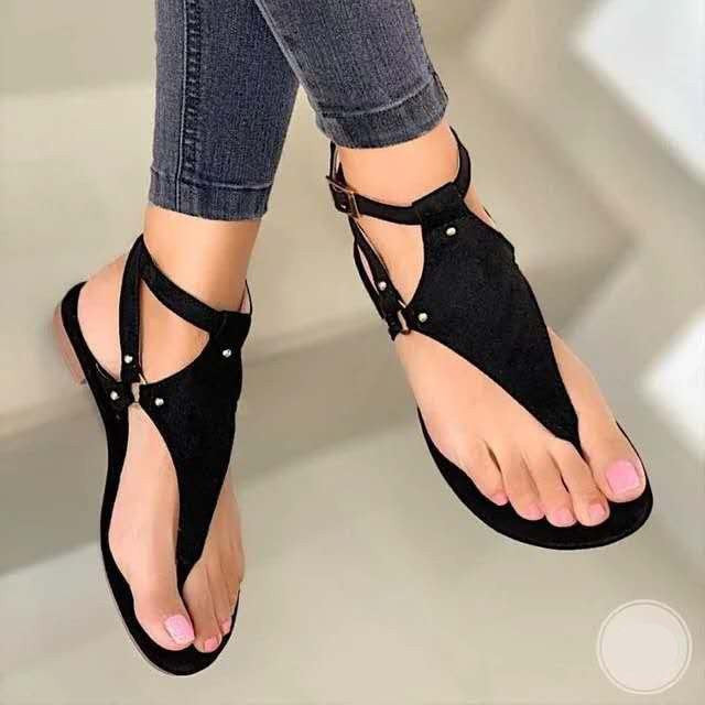Sandales de plage à fond plat et bride à boucle pour fille