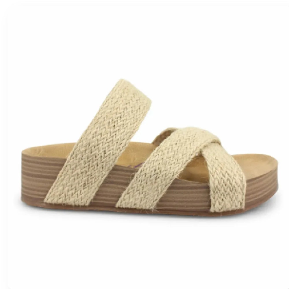 Sandales tissées décontractées à la mode de couleur unie