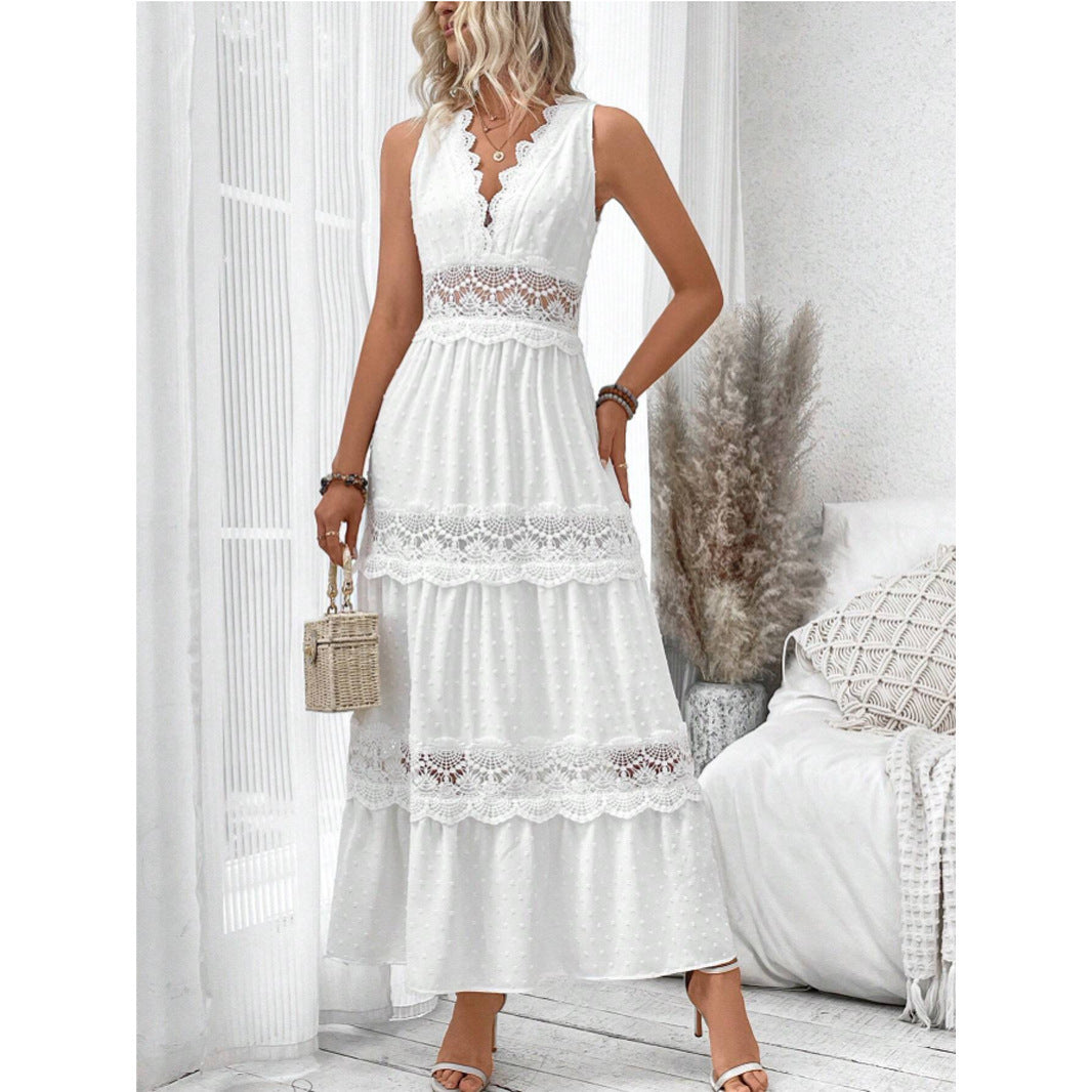 Robe sans manches à col en V