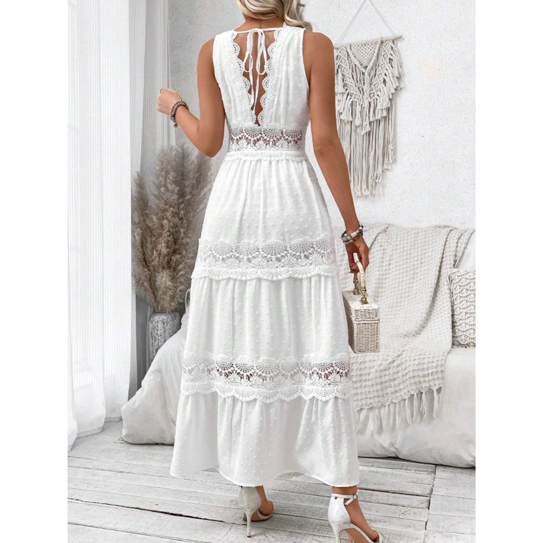Robe sans manches à col en V