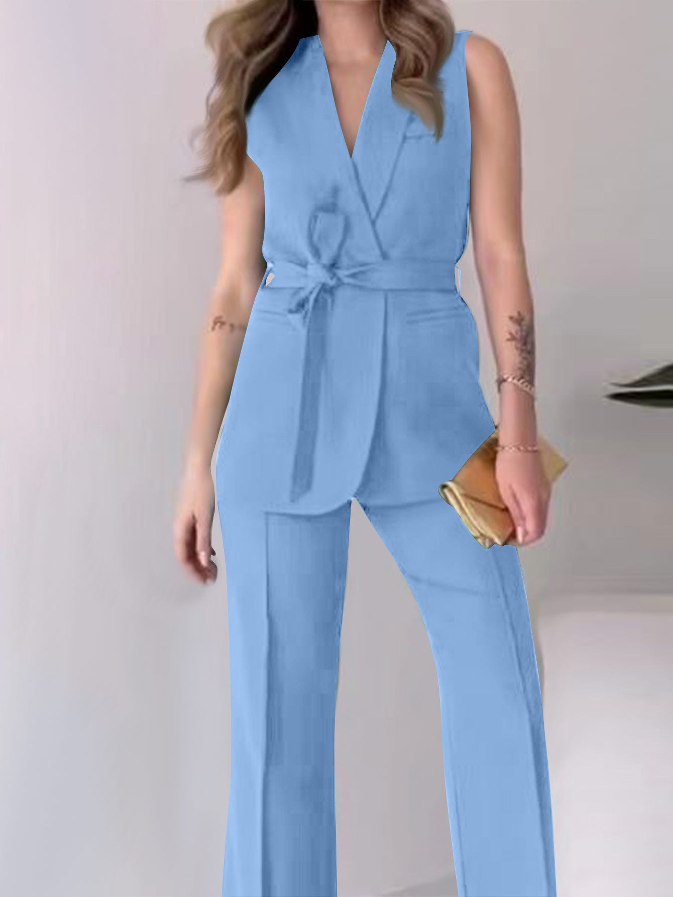Tenue simple et élégante pour femme, couleur unie, décontractée et tendance