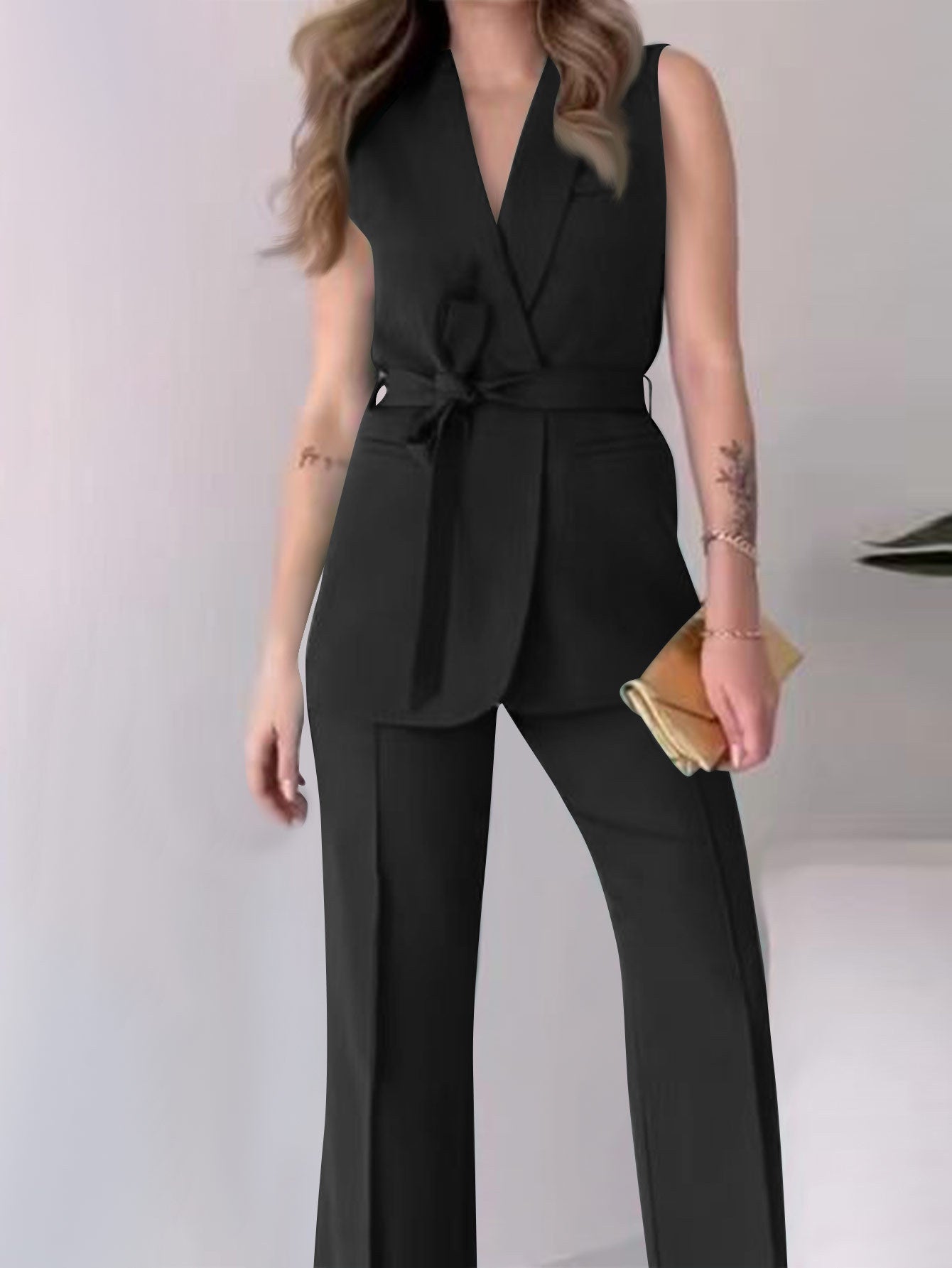 Tenue simple et élégante pour femme, couleur unie, décontractée et tendance