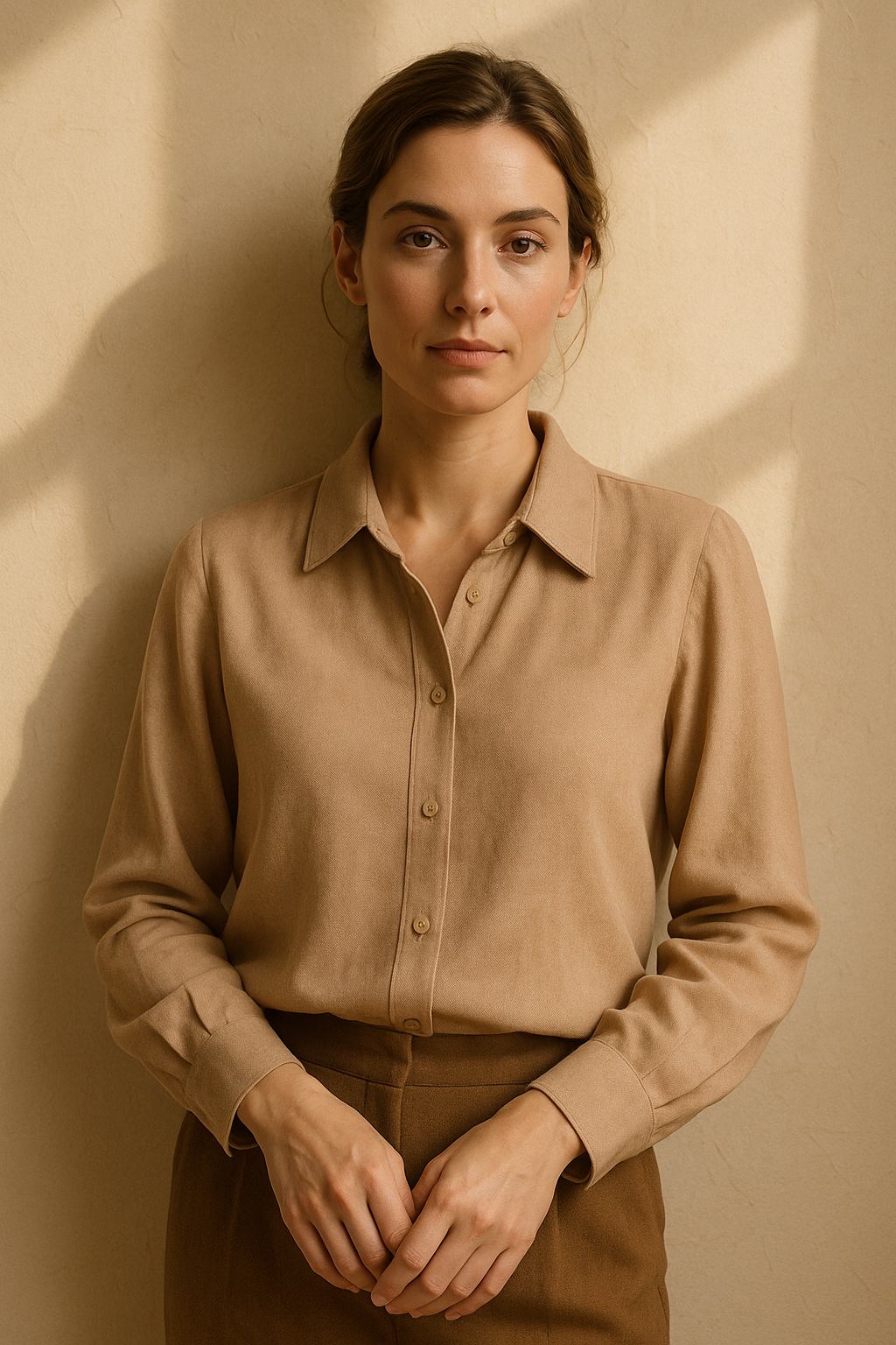 Blouse Dalia beige élégante par Mirale — beige (vue 3)