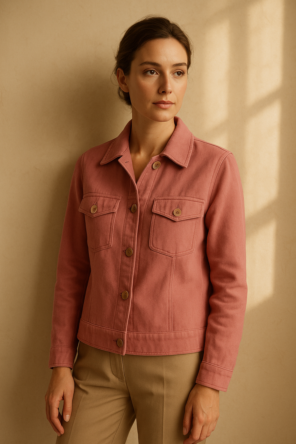 Gilet Fliss beige en coton - Mirale — pink (vue 3)