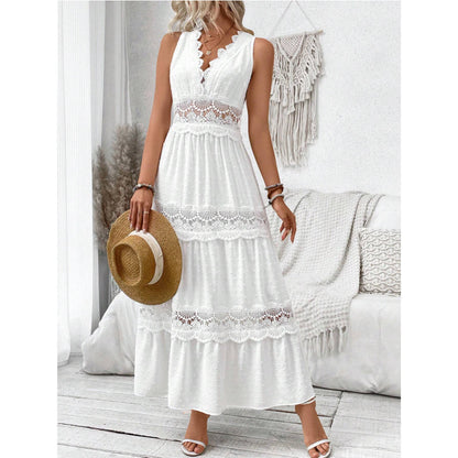 Robe sans manches à col en V