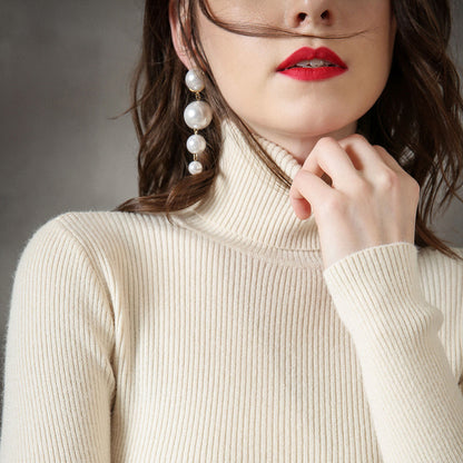 Pull à revers haut pour femme, chemise tendance