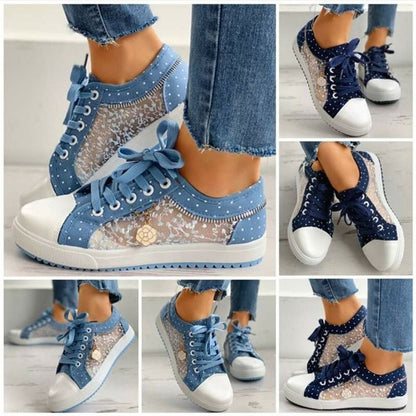 chaussures en toile à fond plat, confortables et légères
