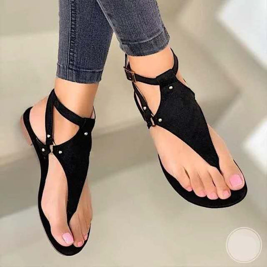 Sandales de plage à fond plat et bride à boucle pour fille