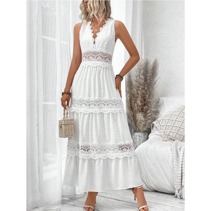 Robe sans manches à col en V