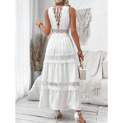 Robe sans manches à col en V