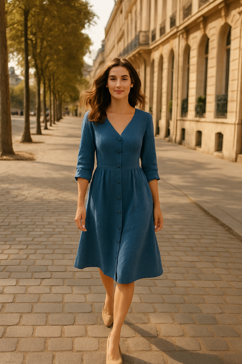 Robe Boyka en bleu élégant - Numoco — blue (vue 2)