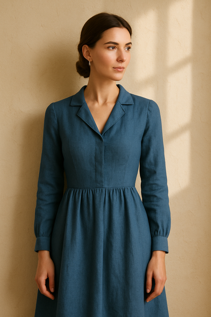 Robe Boyka en bleu élégant - Numoco — blue (vue 3)