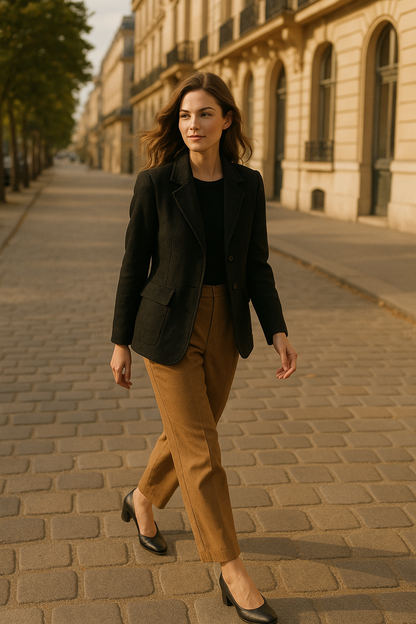 Blazer classique rose en coton - Mirale — black (vue 2)