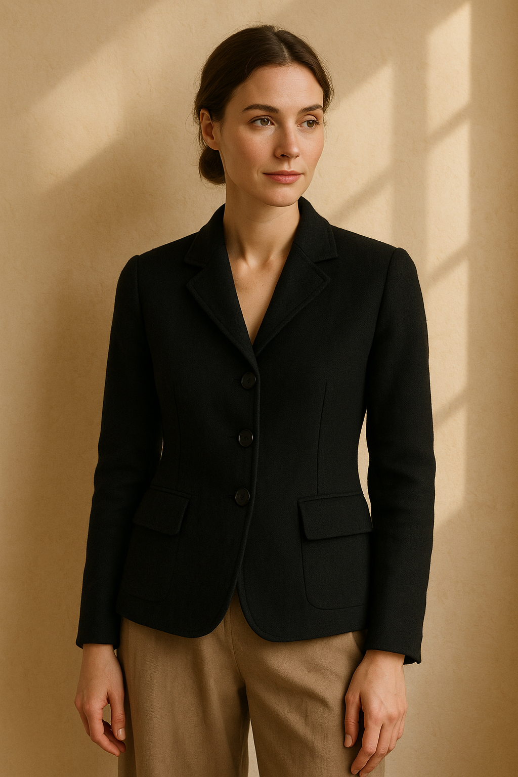 Blazer classique rose en coton - Mirale — black (vue 3)