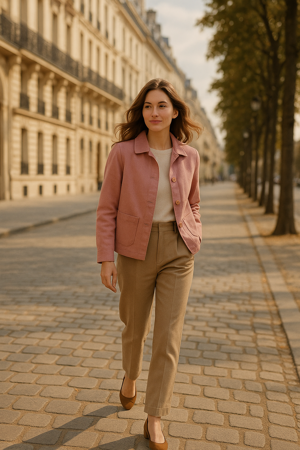 Blazer classique rose en coton - Mirale — pink (vue 2)