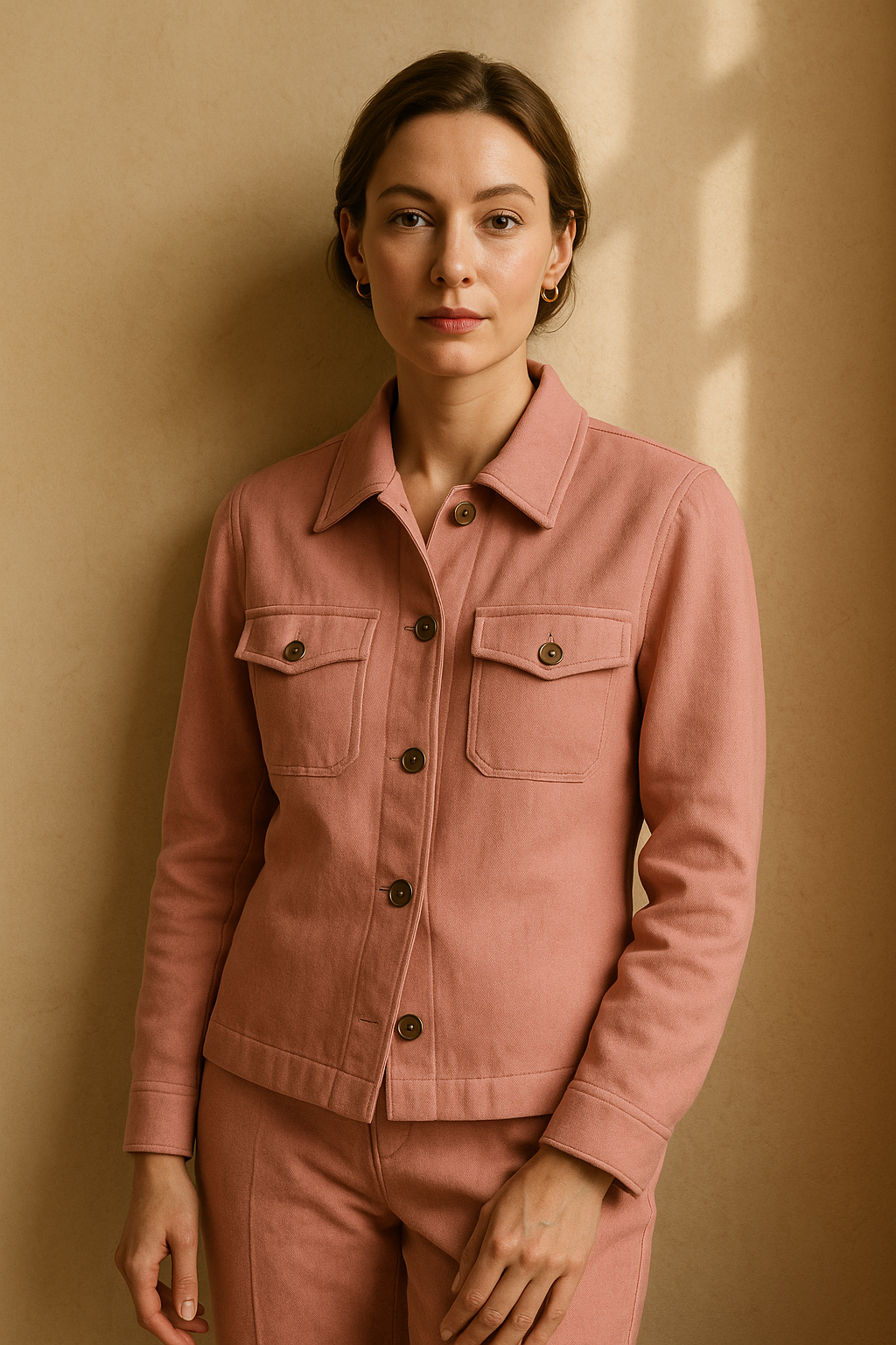 Blazer classique rose en coton - Mirale — pink (vue 3)