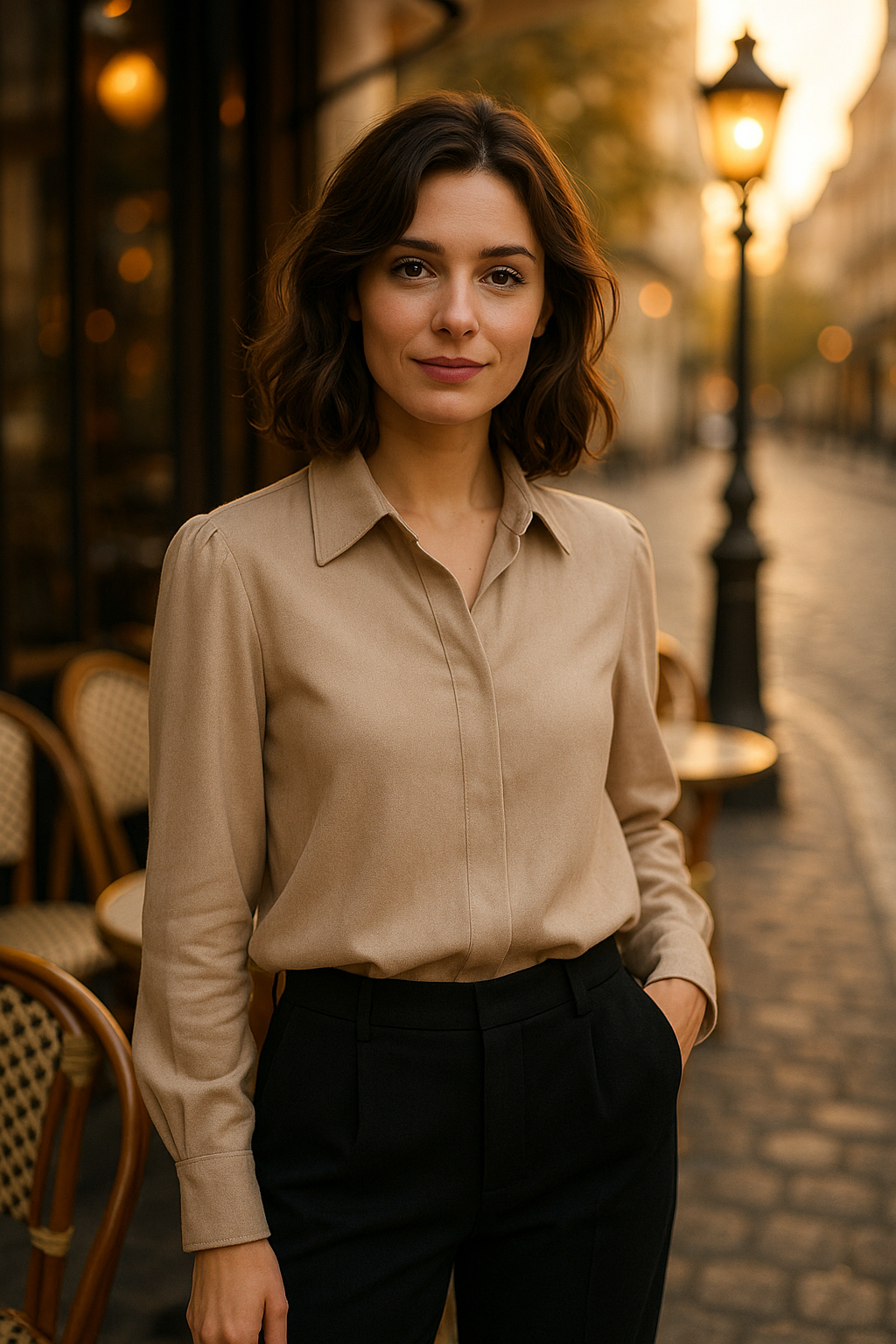 Blouse Dalia beige élégante par Mirale — beige (vue 1)