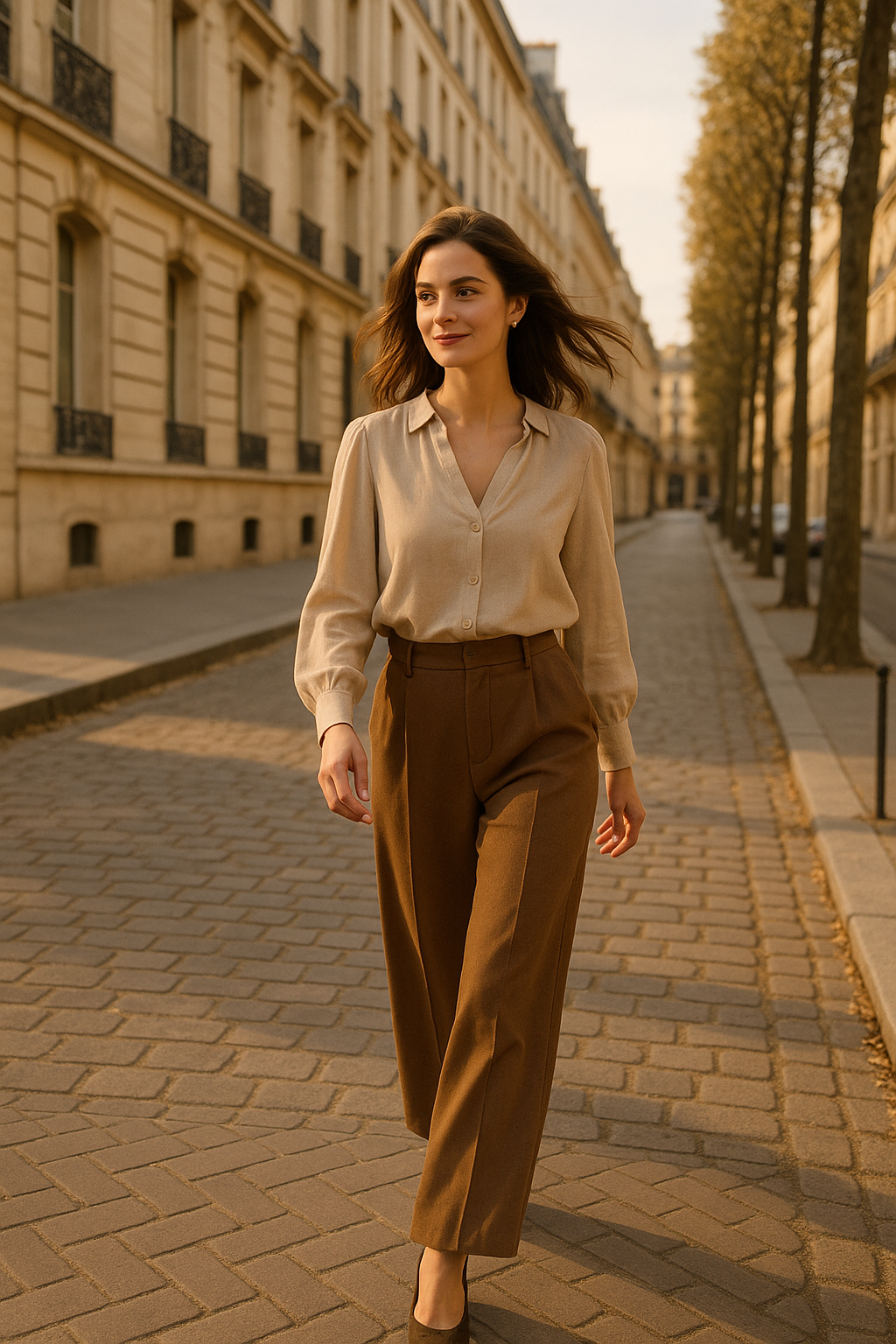 Blouse Dalia beige élégante par Mirale — beige (vue 2)