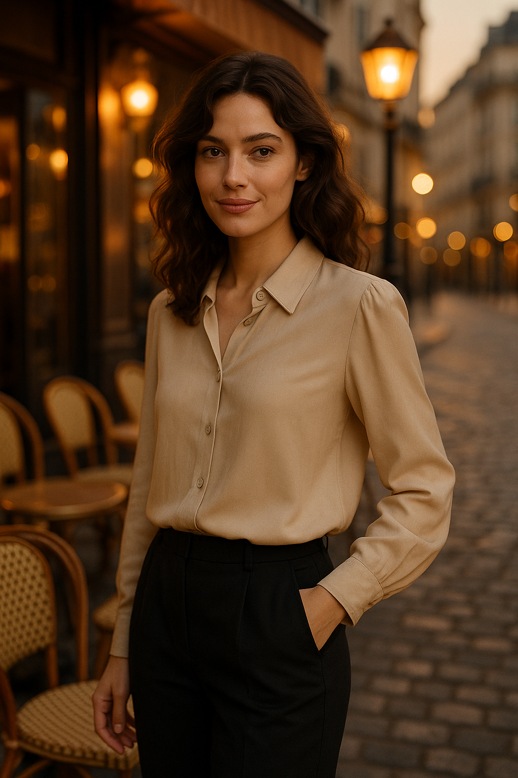 Blouse Lily en Viscose Bleu Marine - Mirale — beige (vue 1)