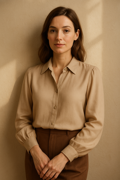 Blouse Lily en Viscose Bleu Marine - Mirale — beige (vue 3)