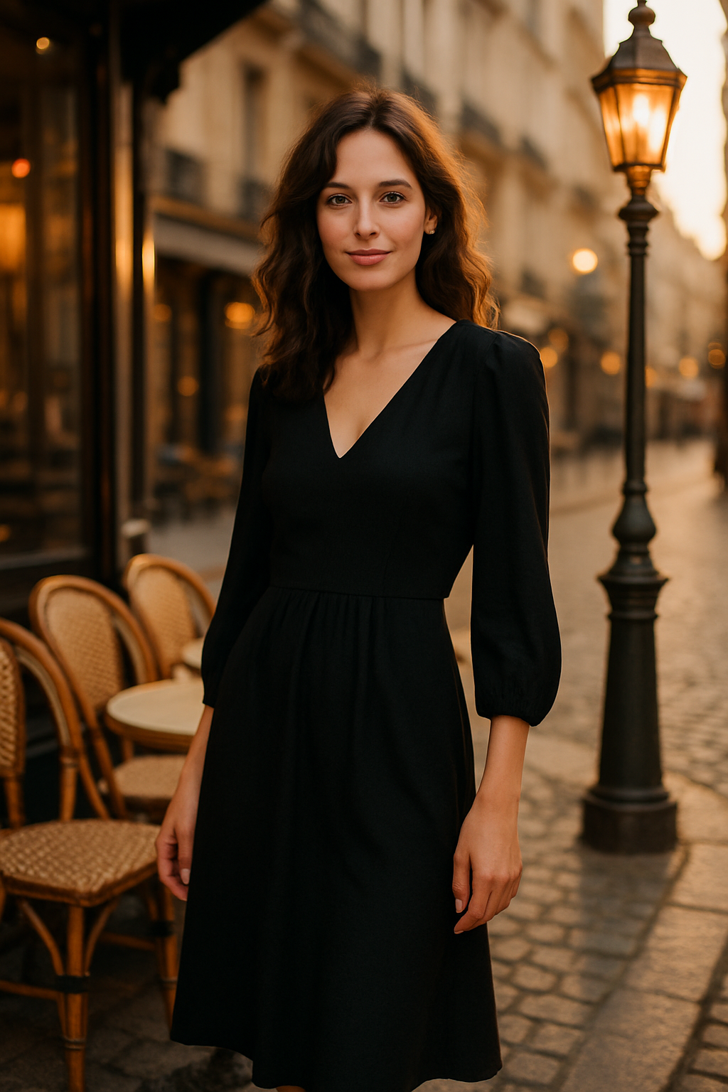 Robe longue en viscose marron Senai - Mirale — black (vue 1)