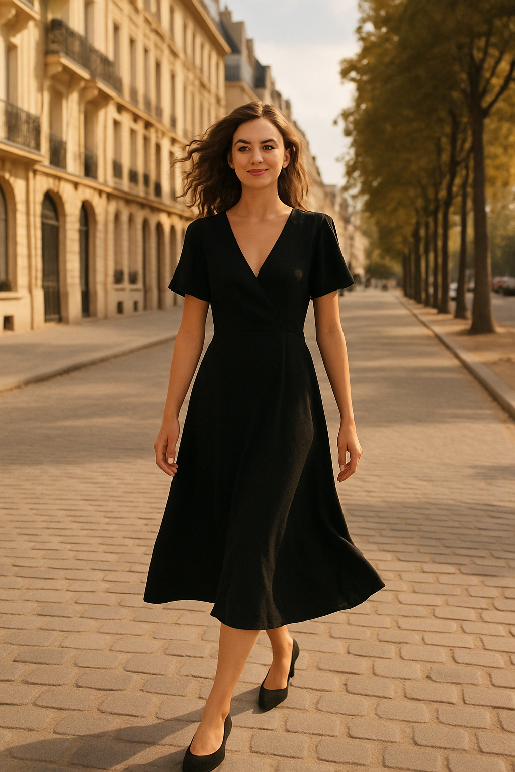 Robe longue en viscose marron Senai - Mirale — black (vue 2)