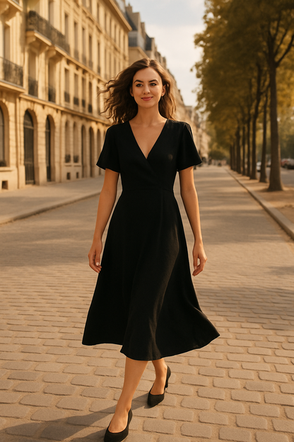 Robe longue en viscose marron Senai - Mirale — black (vue 2)