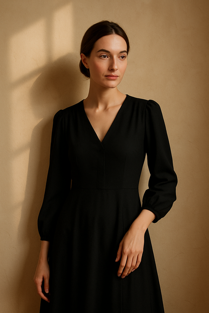 Robe longue en viscose marron Senai - Mirale — black (vue 3)