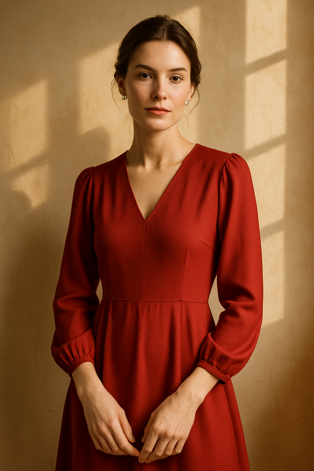 Robe longue en viscose marron Senai - Mirale — red (vue 3)