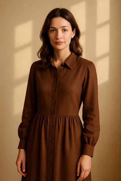 Robe longue en viscose marron Senai - Mirale — brown (vue 3)