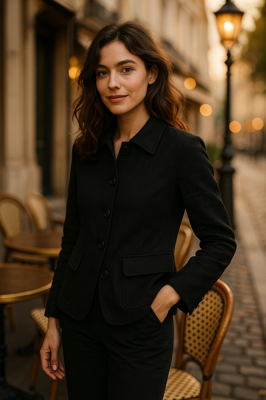 Gilet Fliss beige en coton - Mirale — black (vue 1)