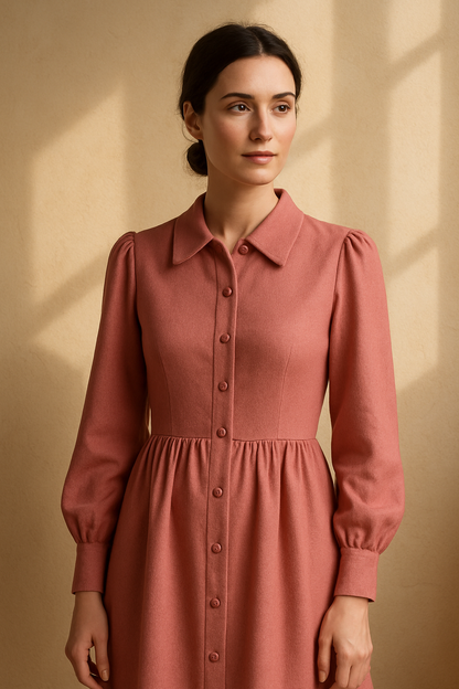 Robe maxi beige avec volants - Och Bella — pink (vue 3)