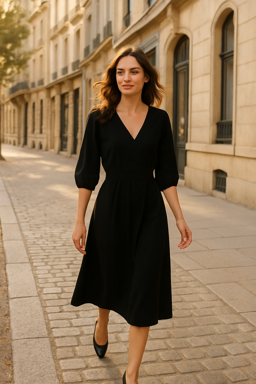Robe Flare Blanche en Viscose - Sublevel — black (vue 2)
