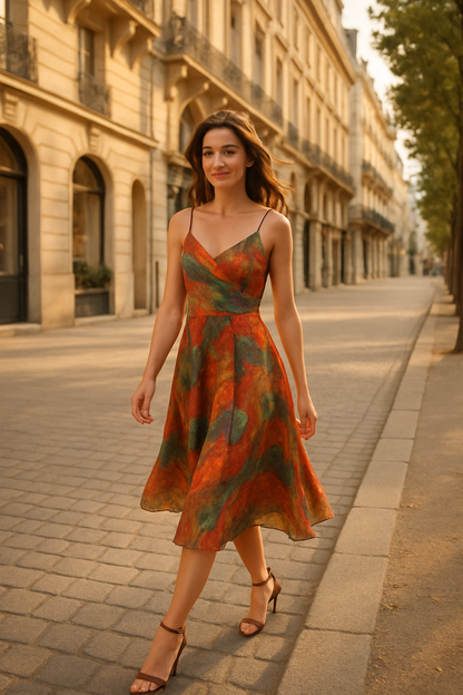 Robe Cocktail Multicolore Caroline - Numoco — multicolor (vue 2)
