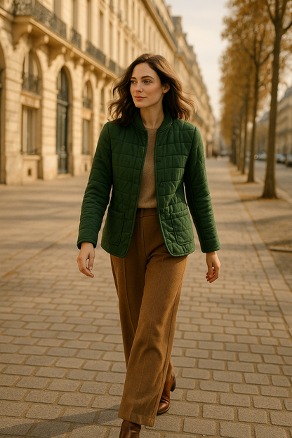 Gilet long beige élégant Rue Paris — green (vue 2)