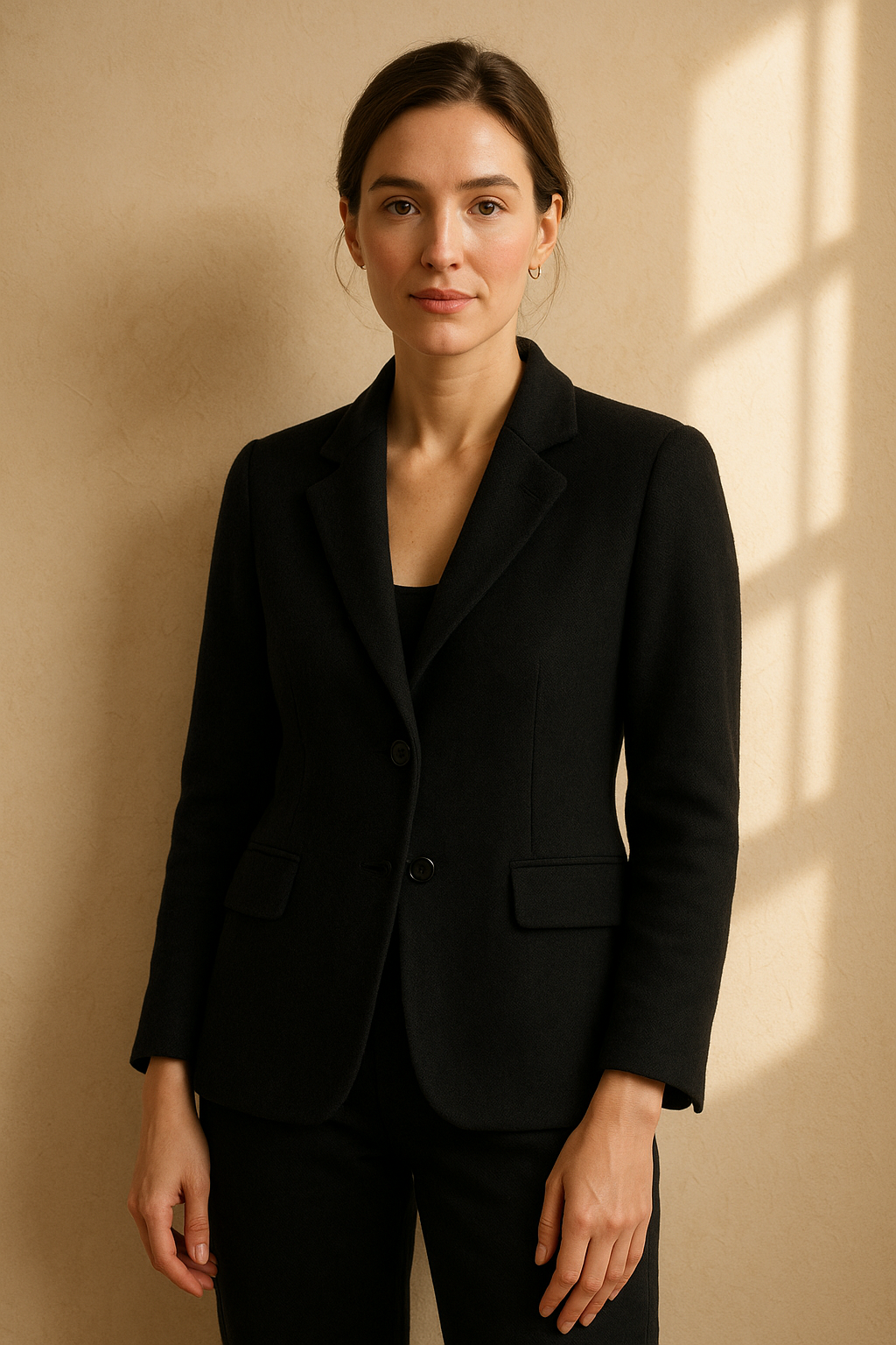 Gilet long beige élégant Rue Paris — black (vue 3)