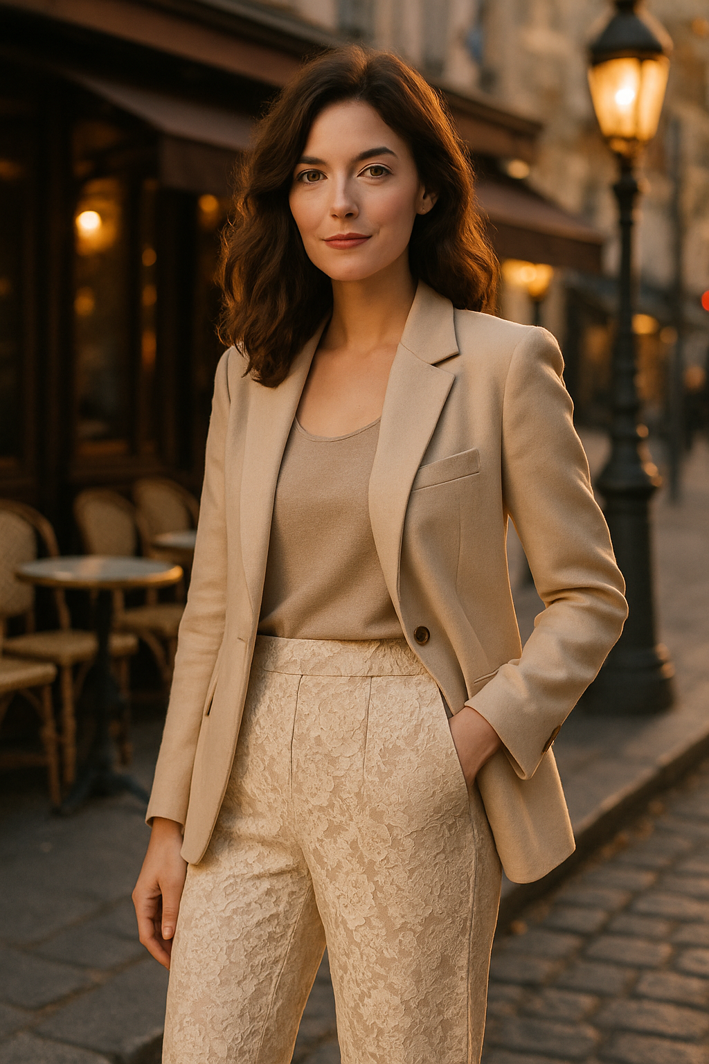 Pantalon de survêtement marron chic - Rue Paris — beige (vue 1)