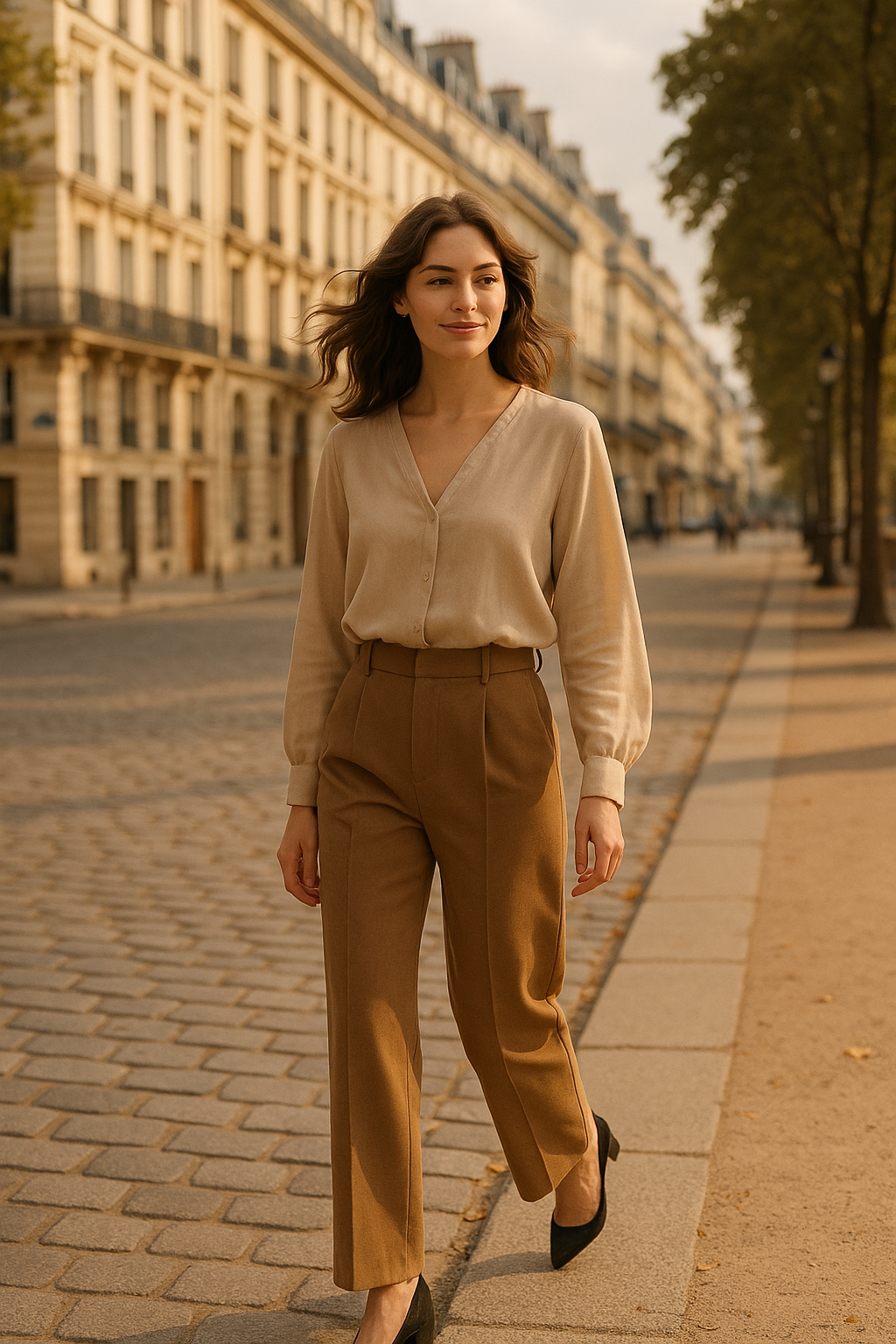 Blouse ajustée beige élégante Sublevel — beige (vue 2)