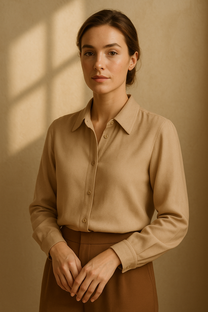 Blouse ajustée beige élégante Sublevel — beige (vue 3)