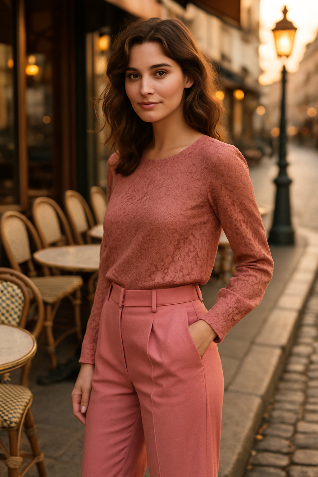 Pantalon de survêtement marron chic - Rue Paris — pink (vue 1)