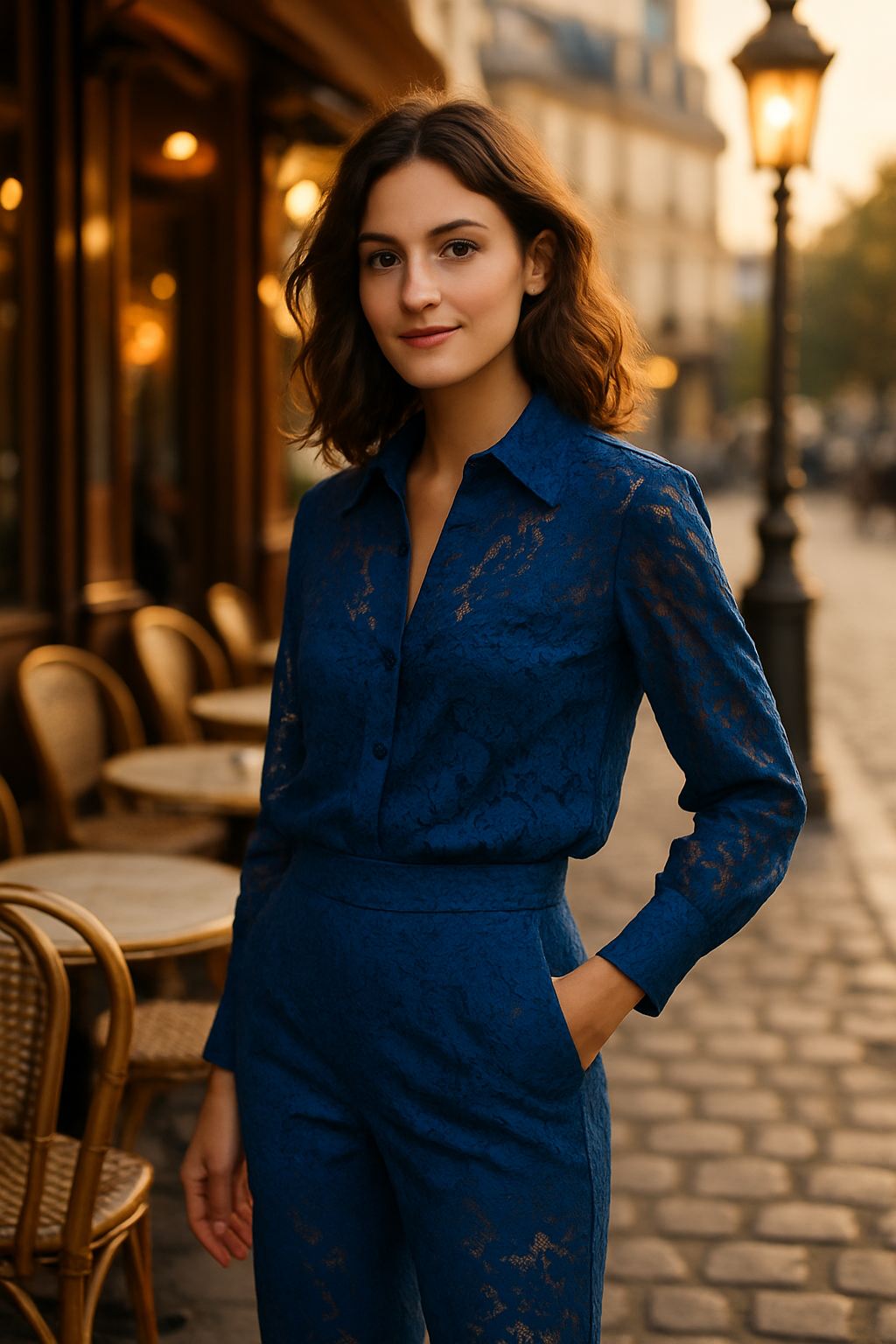 Pantalon de survêtement marron chic - Rue Paris — blue (vue 1)